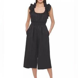 Vince Camuto Ruffled Cropped Jumpsuit, Size 10